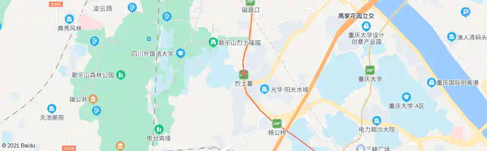 重庆烈士墓站_公交站地图_重庆公交_妙搜公交查询2025