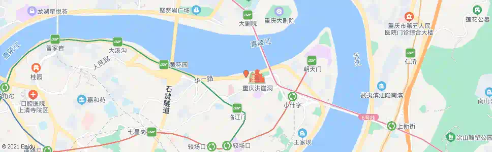 重庆嘉滨路洪崖洞_公交站地图_重庆公交_妙搜公交查询2025