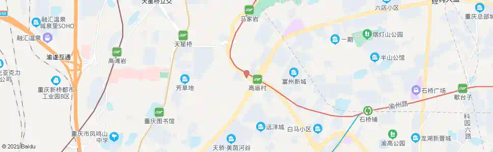 重庆高庙村西_公交站地图_重庆公交_妙搜公交查询2025