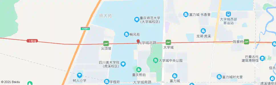 重庆大学城消防支队_公交站地图_重庆公交_妙搜公交查询2025