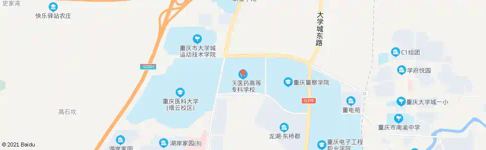 重庆大学城医药高专1站_公交站地图_重庆公交_妙搜公交查询2025