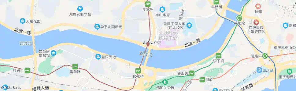 重庆北滨路1站_公交站地图_重庆公交_妙搜公交查询2025