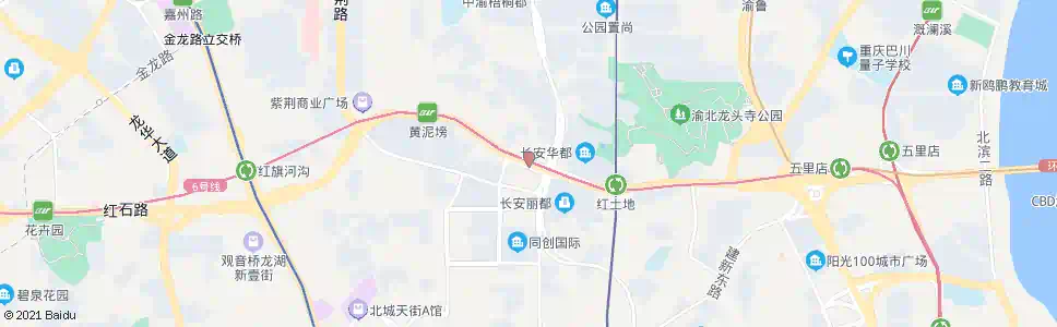 重庆红土地立交西_公交站地图_重庆公交_妙搜公交查询2025