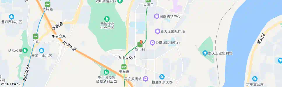 重庆香港城(新山村站2号出口)_公交站地图_重庆公交_妙搜公交查询2025