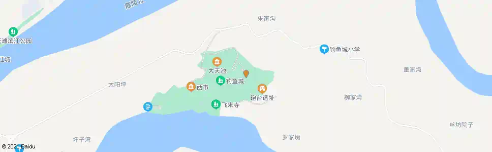 重庆钓鱼城古战场遗址_公交站地图_重庆公交_妙搜公交查询2025