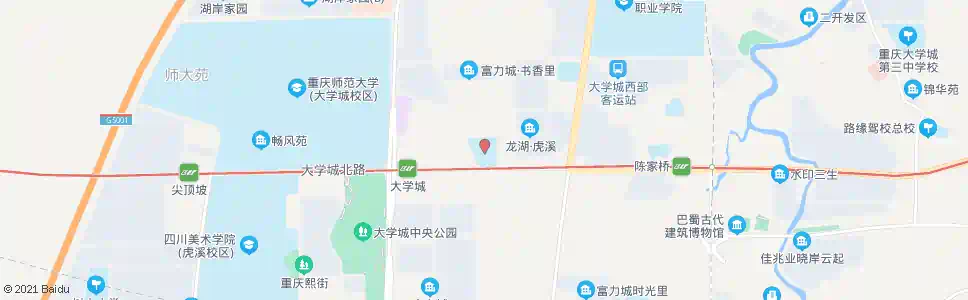 重庆大学城人民小学_公交站地图_重庆公交_妙搜公交查询2025
