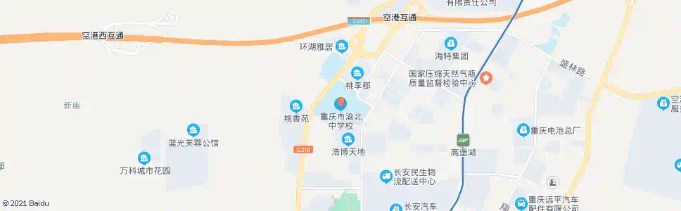 重庆渝北中学后门_公交站地图_重庆公交_妙搜公交查询2025