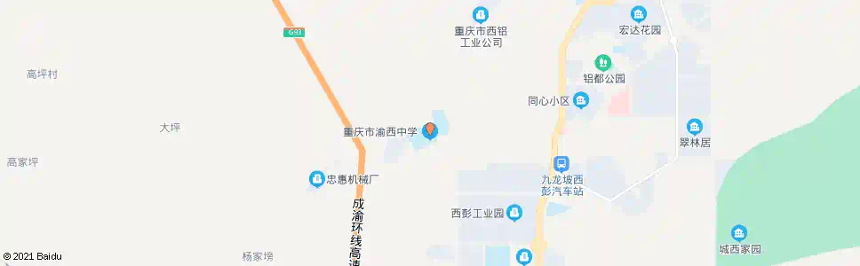 重庆渝西中学_公交站地图_重庆公交_妙搜公交查询2025