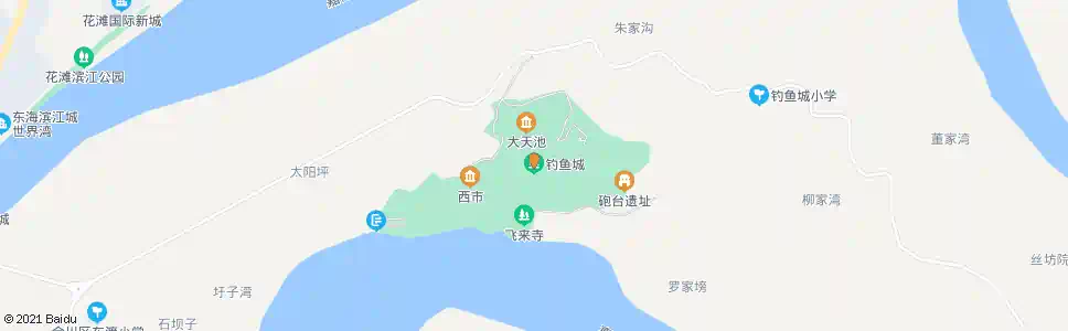 重庆钓鱼城_公交站地图_重庆公交_妙搜公交查询2025
