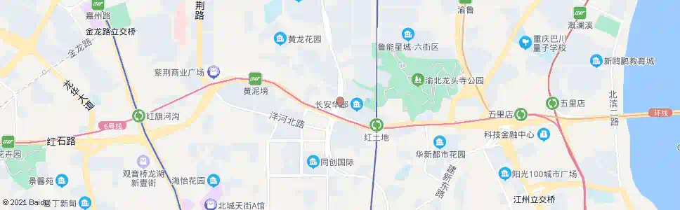 重庆红土地立交北_公交站地图_重庆公交_妙搜公交查询2025