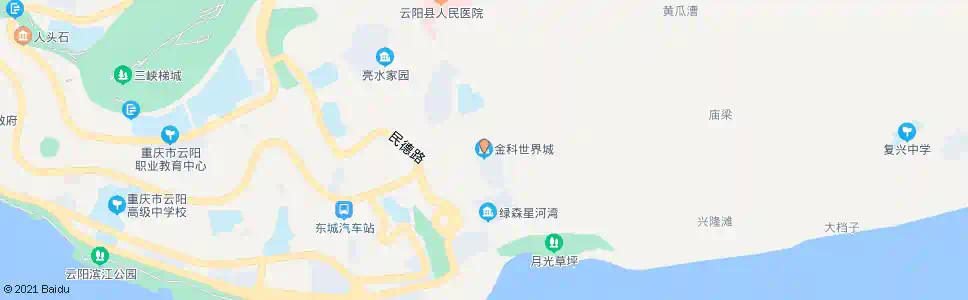 重庆云阳金科世界城_公交站地图_重庆公交_妙搜公交查询2025