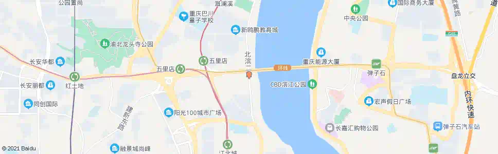 重庆北滨二路1站_公交站地图_重庆公交_妙搜公交查询2025