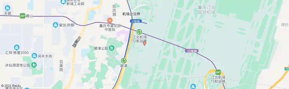重庆重庆江北国际机场T2A航站楼_公交站地图_重庆公交_妙搜公交查询2025