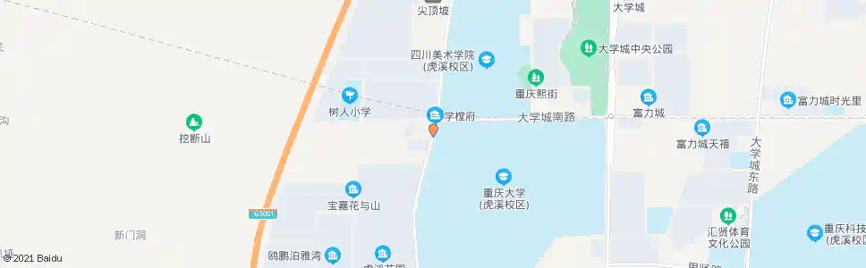 重庆虎溪花园1站_公交站地图_重庆公交_妙搜公交查询2025