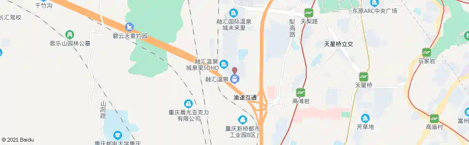 重庆融汇温泉1站_公交站地图_重庆公交_妙搜公交查询2025