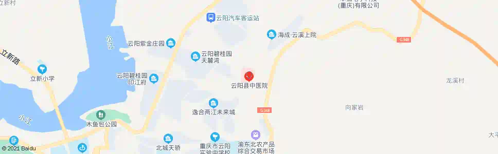 重庆云阳北部新区中医院_公交站地图_重庆公交_妙搜公交查询2025