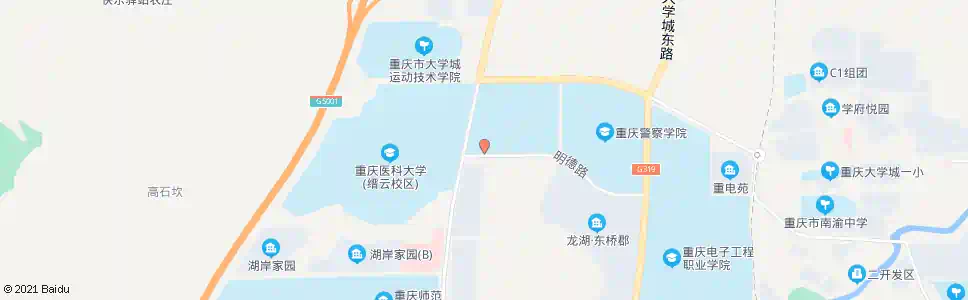 重庆大学城医药高专(南门)_公交站地图_重庆公交_妙搜公交查询2025