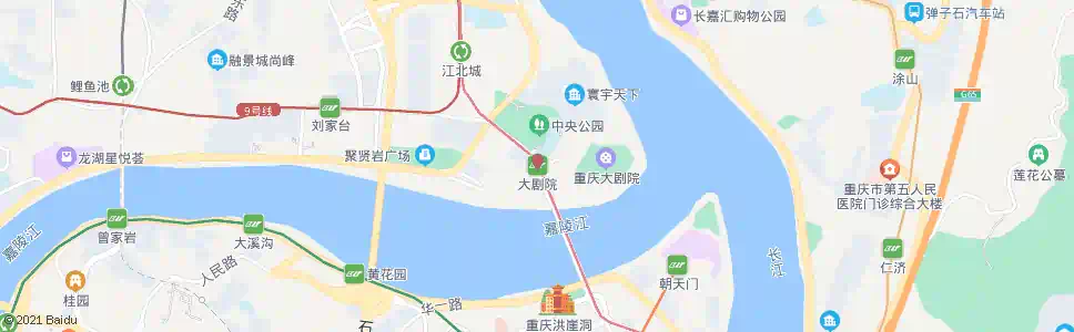 重庆重庆大剧院_公交站地图_重庆公交_妙搜公交查询2025