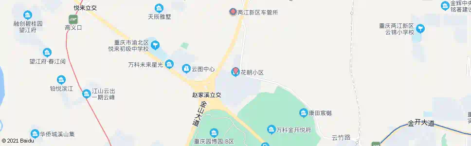 重庆花朝小区_公交站地图_重庆公交_妙搜公交查询2025