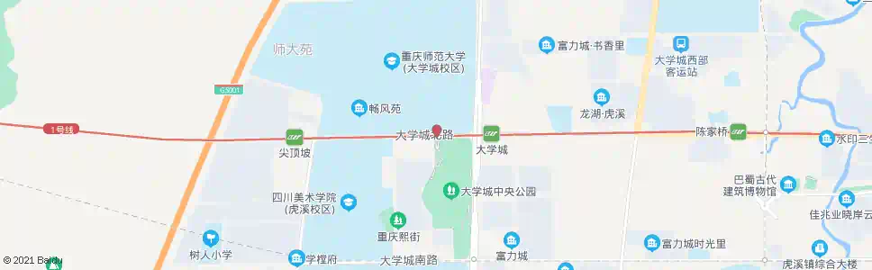 重庆大学城北路_公交站地图_重庆公交_妙搜公交查询2025