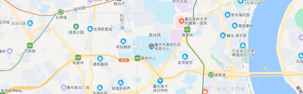 重庆奥体中心_公交站地图_重庆公交_妙搜公交查询2025