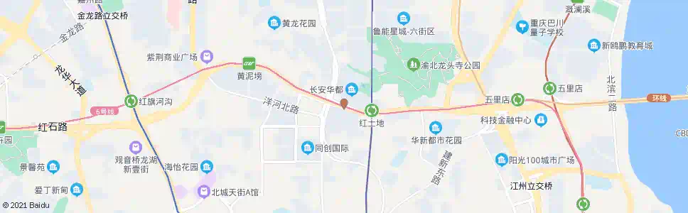 重庆红土地立交东_公交站地图_重庆公交_妙搜公交查询2025