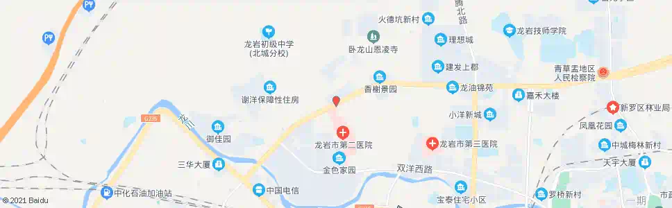 龙岩二院新院北门_公交站地图_龙岩公交_妙搜公交查询2025