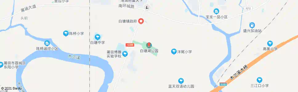 莆田白塘湖公园_公交站地图_莆田公交_妙搜公交查询2025