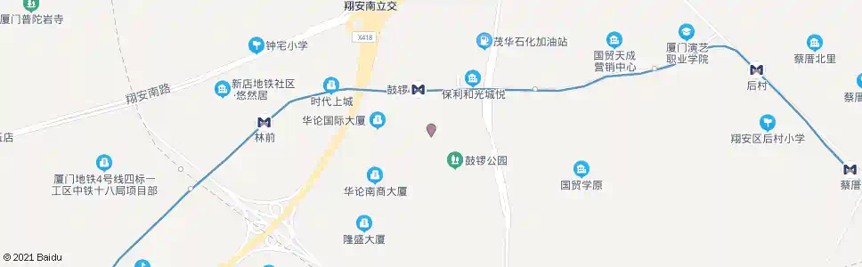 厦门新店中心小学_公交站地图_厦门公交_妙搜公交查询2025
