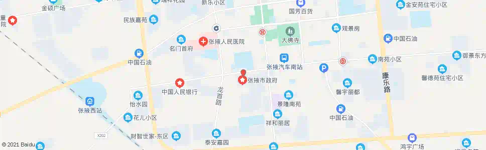 张掖教堂路口_公交站地图_张掖公交_妙搜公交查询2025