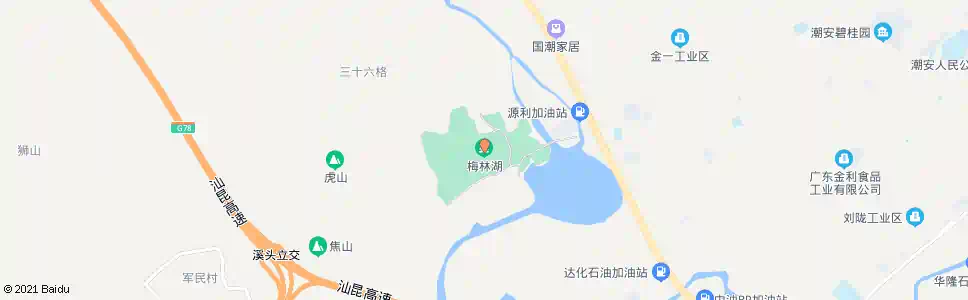 潮州梅林湖_公交站地图_潮州公交_妙搜公交查询2025