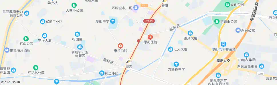 东莞河田路口_公交站地图_东莞公交_妙搜公交查询2025