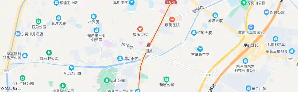 东莞珊美_公交站地图_东莞公交_妙搜公交查询2025