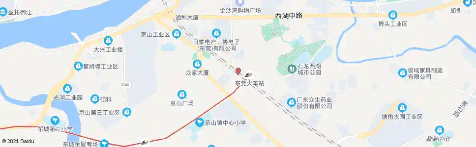 东莞东莞火车站(茶山侧公交站)_公交站地图_东莞公交_妙搜公交查询2025