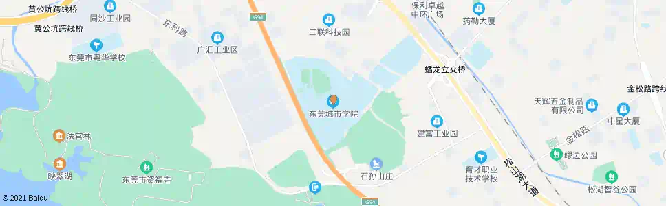 东莞城院莞城校区_公交站地图_东莞公交_妙搜公交查询2025