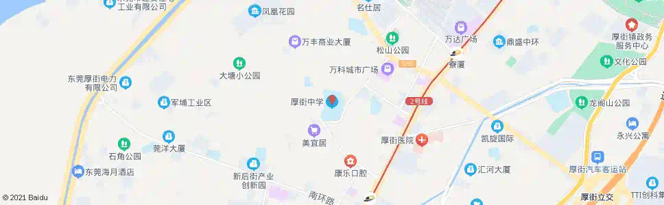 东莞厚街中学_公交站地图_东莞公交_妙搜公交查询2025