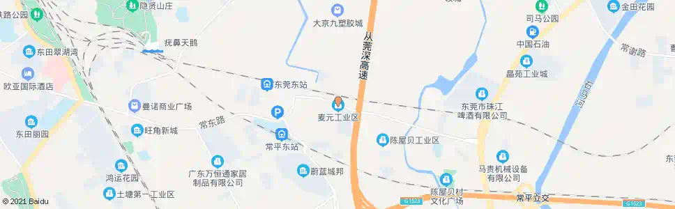东莞麦元黄竹坑工业区_公交站地图_东莞公交_妙搜公交查询2025