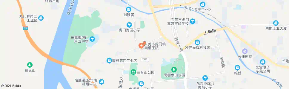东莞南栅社区卫生站_公交站地图_东莞公交_妙搜公交查询2025