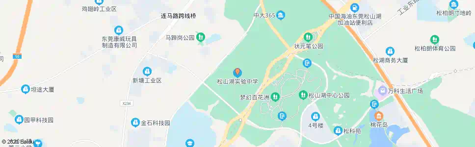 东莞松山湖实验中学_公交站地图_东莞公交_妙搜公交查询2025