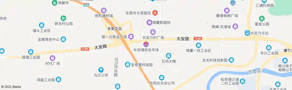 东莞长安综合市场_公交站地图_东莞公交_妙搜公交查询2025