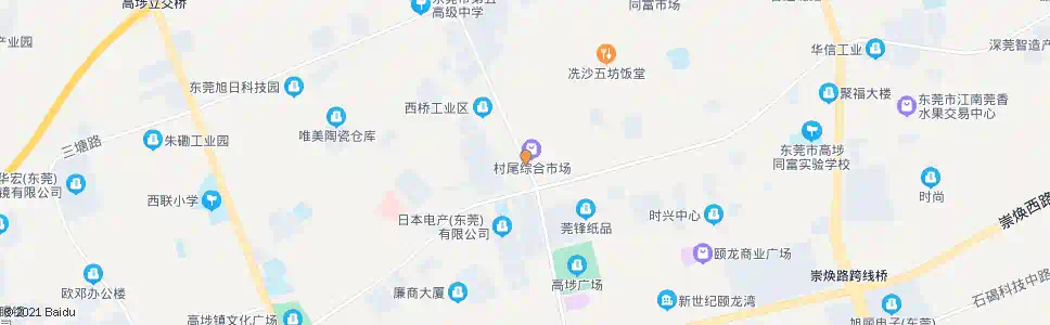 东莞冼沙五坊村_公交站地图_东莞公交_妙搜公交查询2025