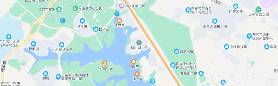 东莞万科松山湖1号_公交站地图_东莞公交_妙搜公交查询2025