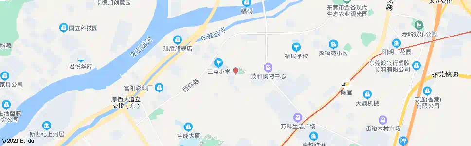 东莞三屯村委会_公交站地图_东莞公交_妙搜公交查询2025
