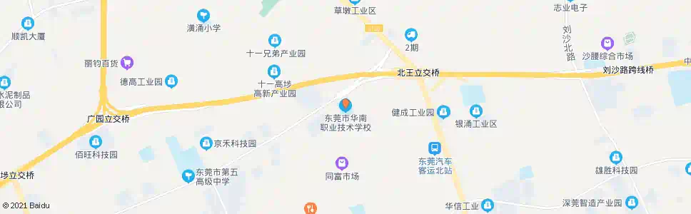 东莞南华职业技术学校_公交站地图_东莞公交_妙搜公交查询2025