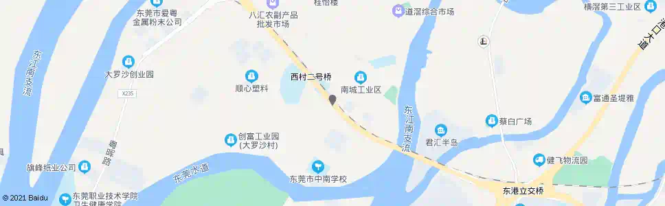 东莞南城村(往东莞大道方向)_公交站地图_东莞公交_妙搜公交查询2025