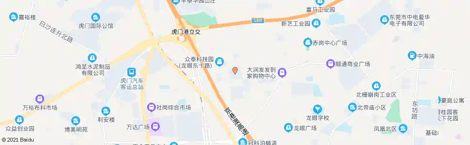 东莞龙眼明安厂_公交站地图_东莞公交_妙搜公交查询2025