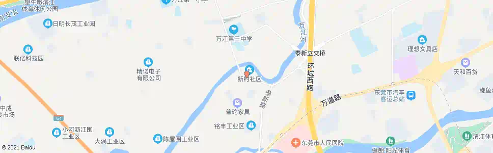 东莞新村公园_公交站地图_东莞公交_妙搜公交查询2025