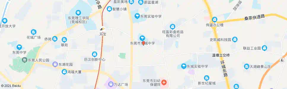东莞东城一中_公交站地图_东莞公交_妙搜公交查询2025