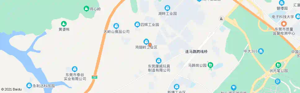 东莞鸡翅岭工业区_公交站地图_东莞公交_妙搜公交查询2025