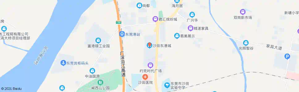 东莞沙田东港城_公交站地图_东莞公交_妙搜公交查询2025